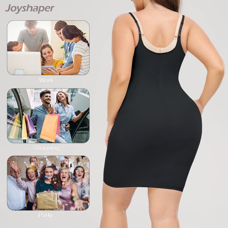 JOYSHAPER جوي شايبر سليب كامل للنساء تحت الفساتين للتحكم في البطن، شورت شكل الجسم غير مرئي (أسود، XXL) - Image 5